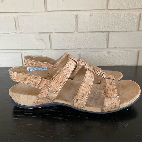 Vionic Women Size 8 Sandals Cork Tan Strappy Sling Back Shoe 44Amber TVW1275 - Picture 2 of 7
